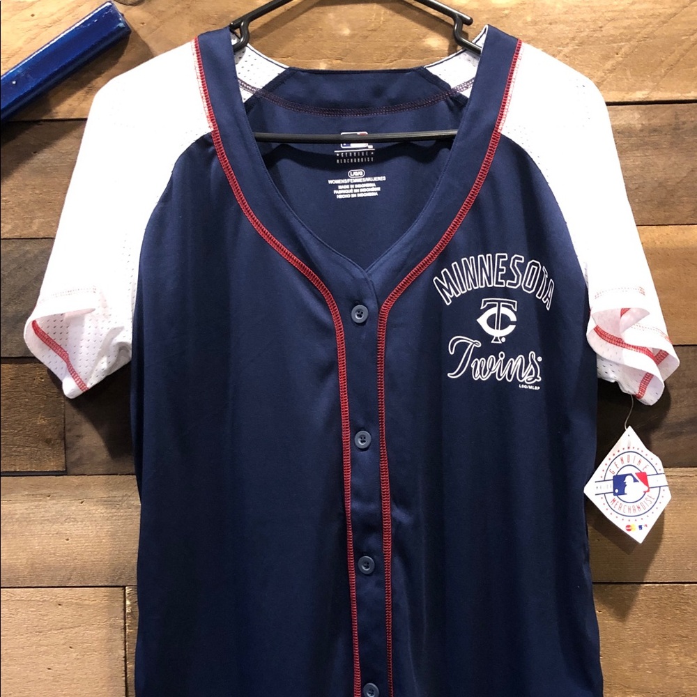 Minnesota Twins Womens Navy & White Baseball Jersey